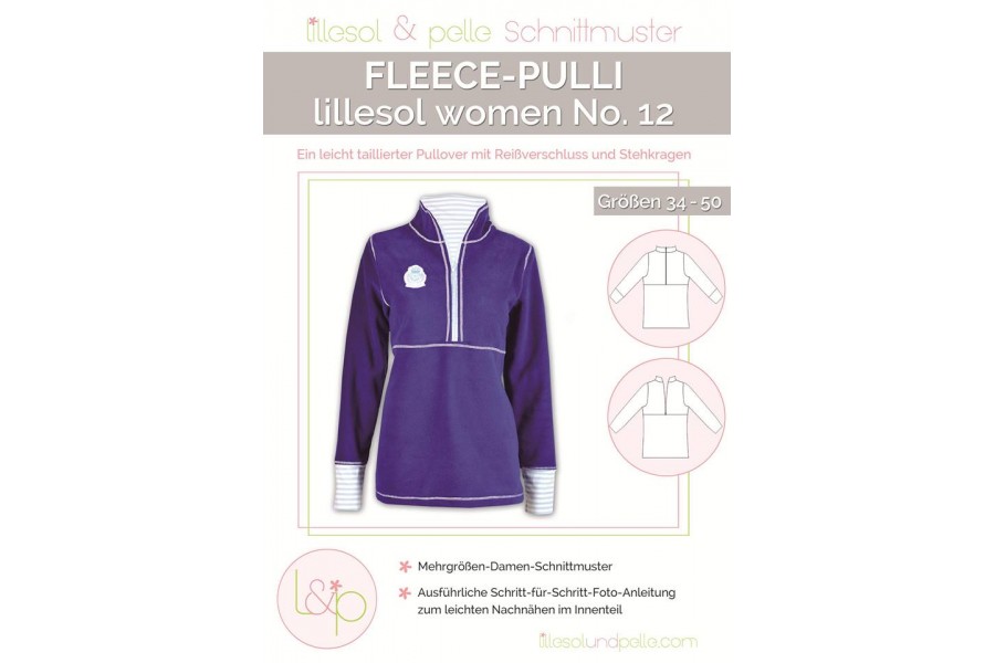 Papierschnittmuster lillesol women No.12 Fleece-Pulli   Gr. 34 - 50